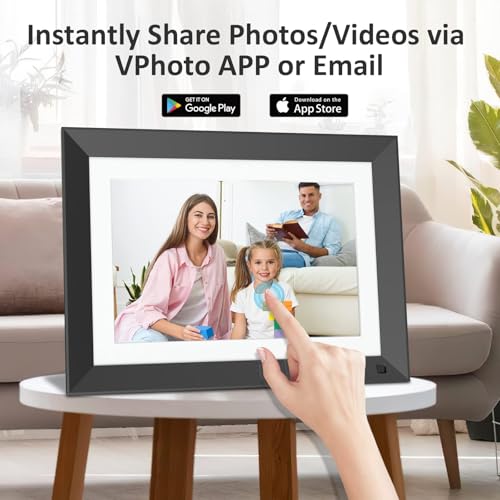 Image of Digital Picture Frame 10.1-inch Digital-Photo-Frame - 32GB Dual-WiFi Digital Frame, 1920x1200 FHD Touch Screen, Motion Sensor, Easily Upload Photos and Videos via App or Email, Gift for Mom Dad