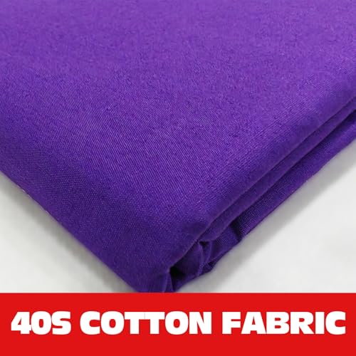 Image of 100% Purple Cotton Fabric for Sewing by 3 Yard, 59 inchWidth Quilting Fabric Medium Weight 5.8 oz, Muslin Fabric by The Yard, Embroidery Cloth
