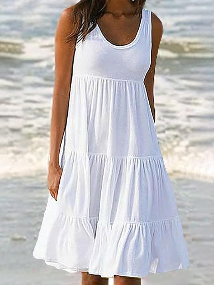 ORANDESIGNE Vestito Donna Elegante Curvy Corto Abito Casual Estivo Boho