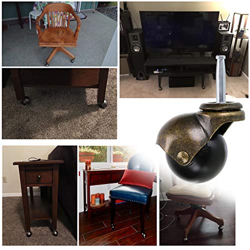 Skelang SKE20190603 1.5 Inch Ball Caster Stem Caster Wheel With Sockets, Vintage Antique Swivel Caster For Furniture thumb #5