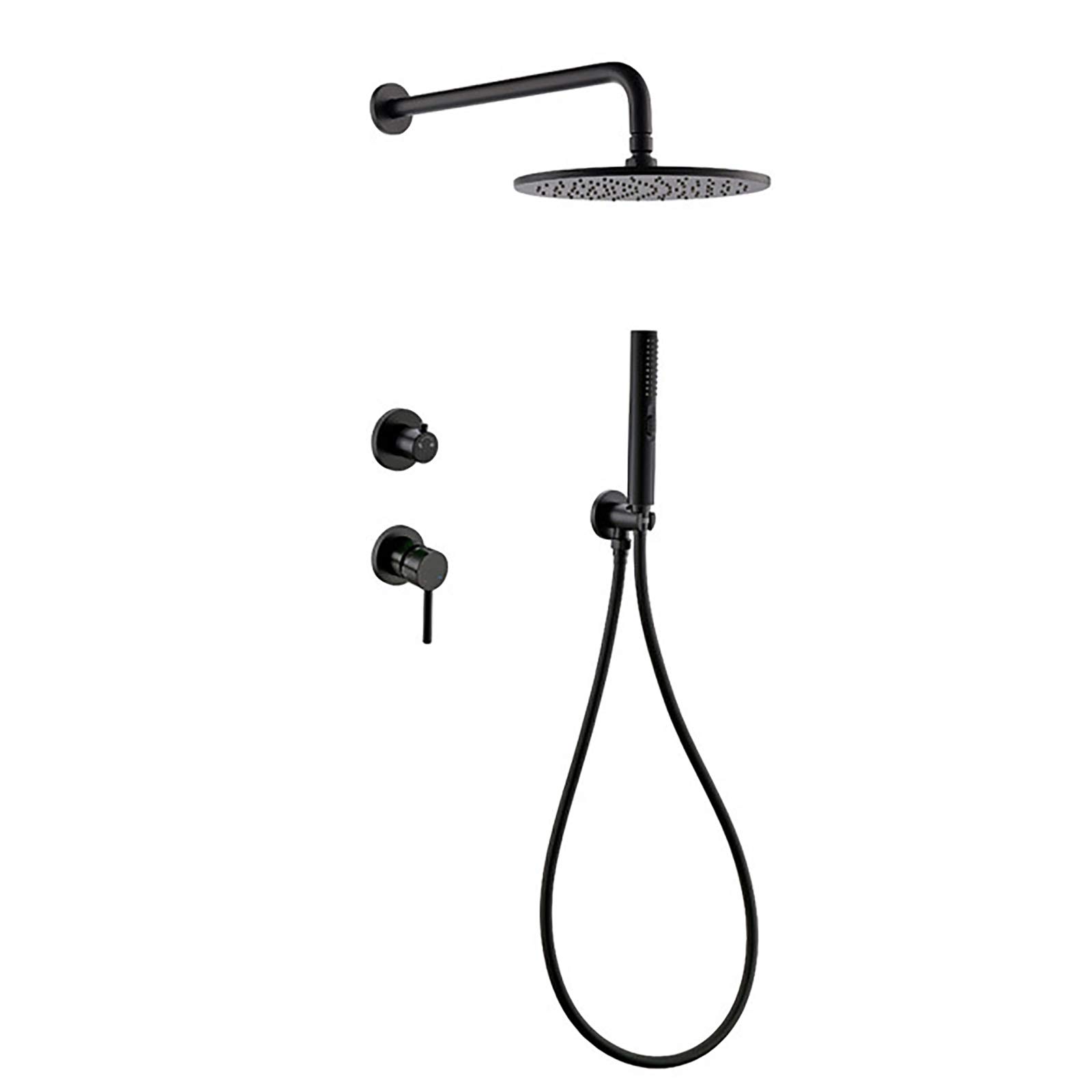 Système de douche à effet pluie durable en laiton noir pour stopper les fuites de robinetterie