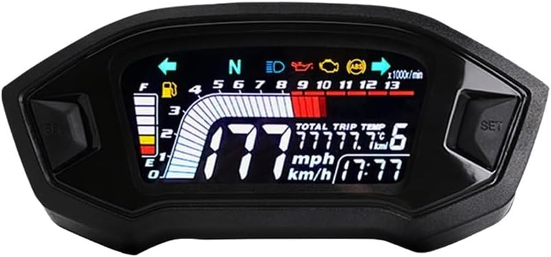 Motorcycle Dashboard Indicator Odometer with Large Screen, Full Digital Speedometer, RPM Tachometer for GROM MSX125 for Dream EX5
