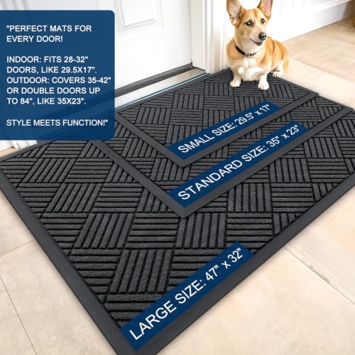 Image of OLANLY Front Door Mat Outside Entrance 47x23, Waterproof Heavy-Duty Doormat