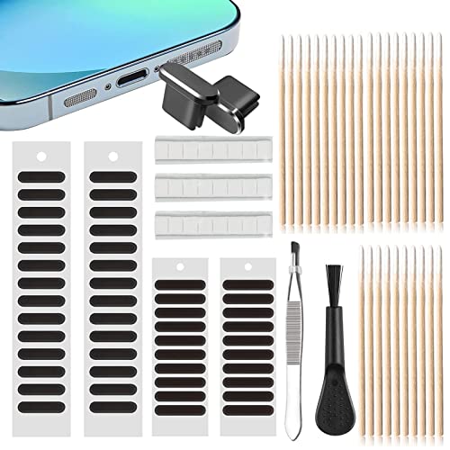 zhuhuaph Kit de Nettoyage et de Protection du Haut-Parleur de Téléphone Portable 105 Pièces, Autocollant Anti-poussière en Maille pour Haut-Parleur de Téléphone Portable, Compatible avec Iphone