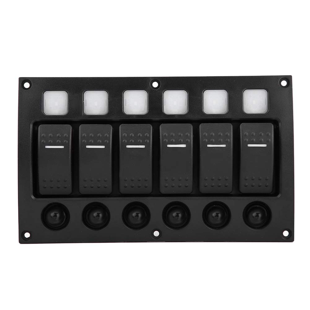 Panel przełączników, 6P 12/24V samochodów łódź RV jacht On/Off panel przełączników ze wskaźnikiem LED wyłącznik