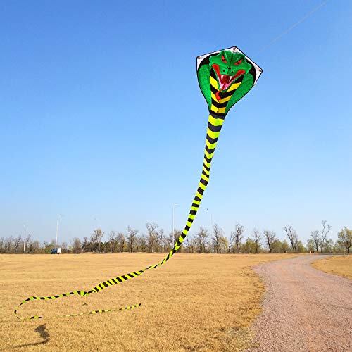 Large Cobra Kite for Adults Kids Boys with Super Long Tail (49 ft), Extra Easy to Fly, Best Huge Kites for The Beach/Party/Field/Park, It Will Dominate The Sky! - Thumbnail 2