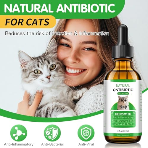 Antibiotics for Cats, Pet Antibiotics Supplement, Cat Antibiotics, Helps Maintain Normal Immune Function, Skin & Coat Health, and Digestive Comfort, Pet Health Supplement for All Breeds and Ages, 60ML - Image 3