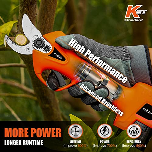 Pruning Shear Battery Powered, Kebtek Electric Pruning Shears Cordless Portable Electric Pruner With 2Pack 2Ah Rechargable Batteries -16.8V 25Mm(0.98Inch)Cutting Diameter2 #TOP1