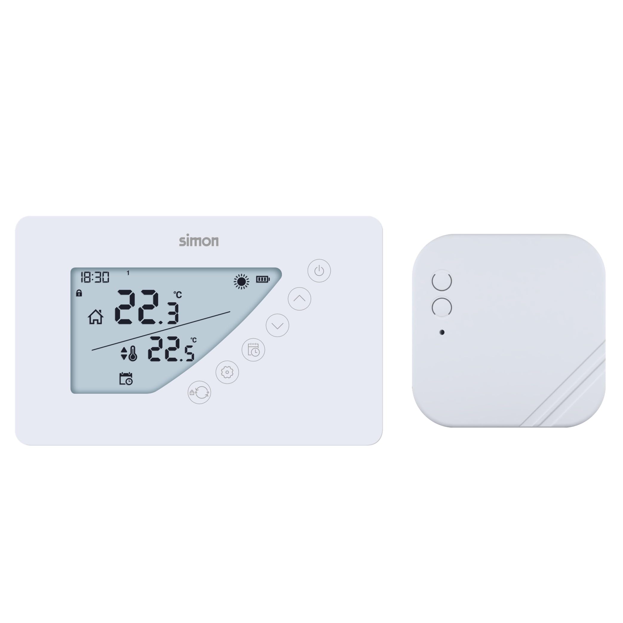 COATI - Termostato Digital Portátil, Programación Diaria y Semanal, Calefacción y Aire Acondicionado, Frío/Calor, Rango Temperatura 5º a 30º, Modo Confort y Económico, Color Blanco