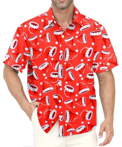 Gavliuu Herren Hawaiihemd Kurzarm Tropischem Print Sommer Hemd Button Down Strand Urlaub Freizeit Hemd