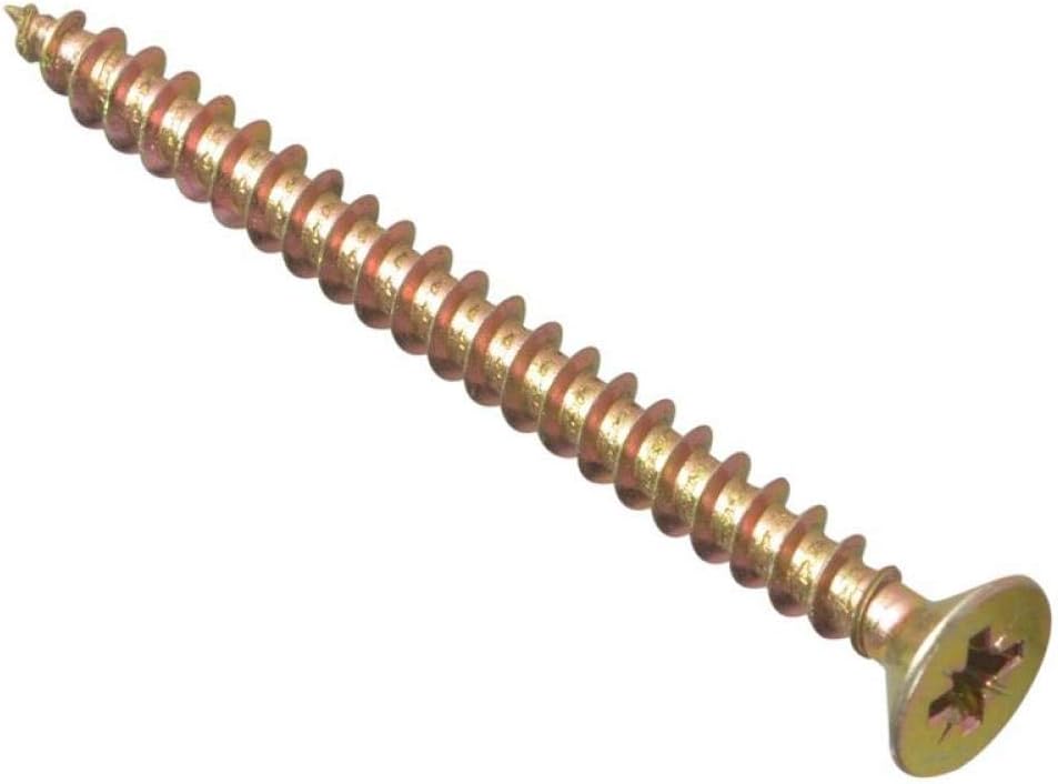 ForgeFix Multi-Purpose Single Thread Screws | 6.0 x 60mm | Zinc Yellow Passivated | Box 100