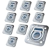 D-Ring Recessed Tiedowns 6,000 lb. Capacity Square Holes - 10 Pack