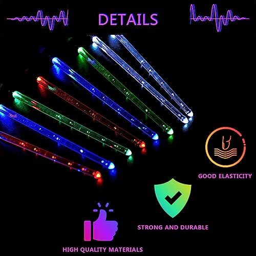 Par de 2 Baquetas Recargables LED con Luz, 15 Cambios de Color, Baquetas Luminosas para Niños y Adultos miniatura 6