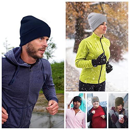 Image of Beanie for Men Winter Thermal Cuffed Knit Hat Warm Gifts Womens Beanies