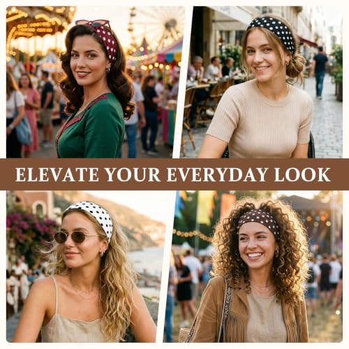 Image of DRESHOW 8 Pack Sports Headbands for Women Non-Slip Stretchy Fashion HairBand Curly Hair Headband Soft Hair Accessories for Daily Wear Workout Yoga Running