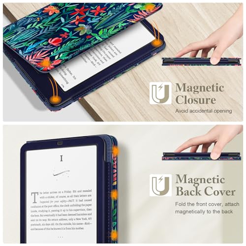 Image of Fintie Case for 7 inch /6.8 inch Kindle Paperwhite(12th /11th Generation-2024 /2021) and Kindle Colorsoft Signature Edition -Slim Foldable Stand Cover Auto Wake /Sleep for Paperwhite 2024, Jungle Night