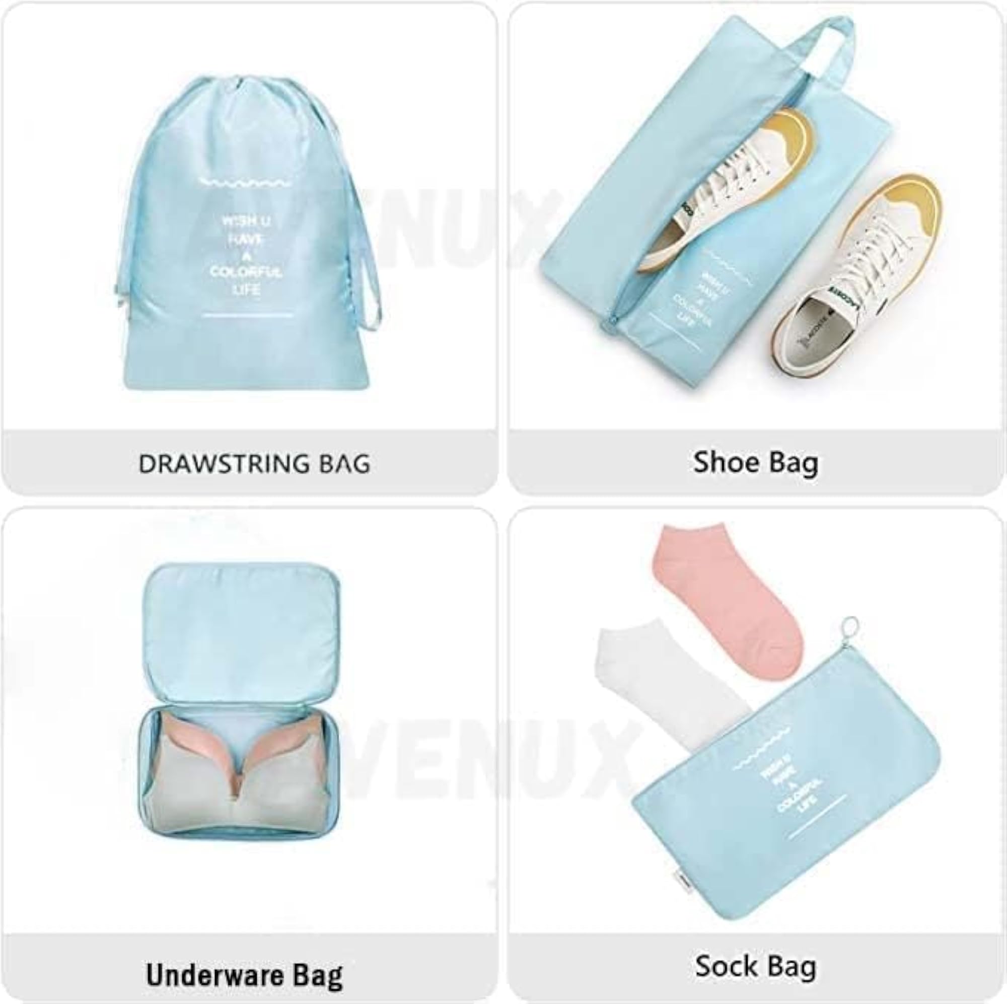 7 Pcs Travel Organizer Pouch Packing Cubes