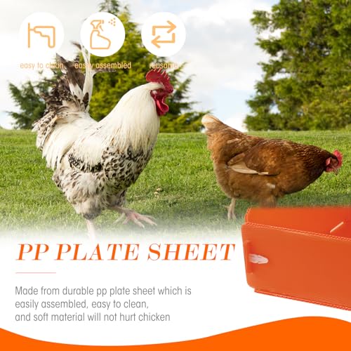 Touri 3 Pack Durable Chicken Nesting Boxes for Laying Eggs for Hens Ducks and Poultry, Orange - Image 5