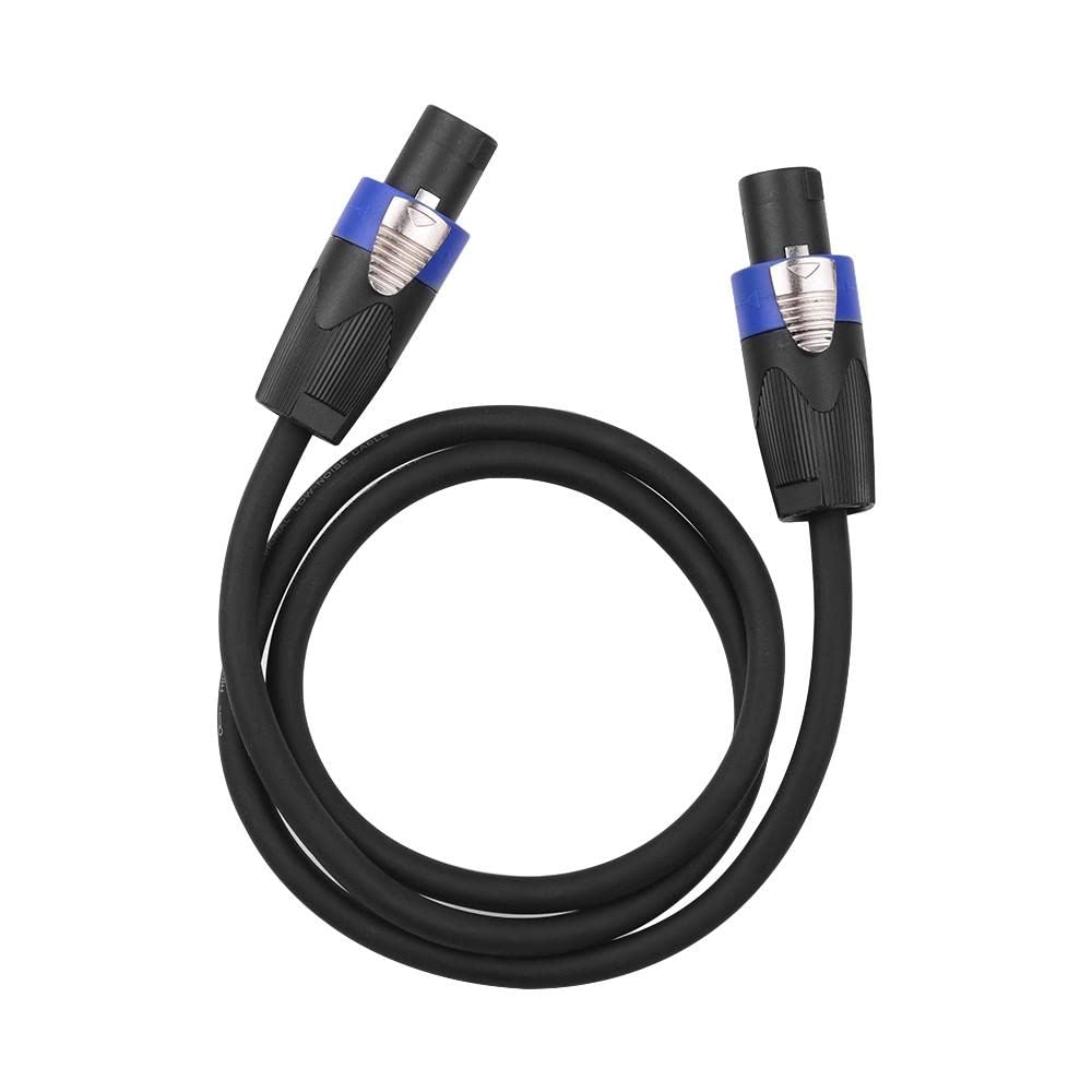 Elecbee 12AWG Four-Core Ohm Head Oxygen-Free Copper Speaker Cable Connector Stage Cable for Audio Mixer Amplifier (1M)