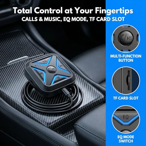 Bluetooth 5.3 Aux Car Adapter Noise Cancellation