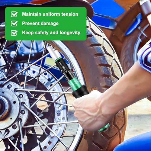 Spoke Torque Wrench, Motorcycle Spoke Wrench with 5.1-6.9mm Wrench Heads, Bike Torque Wrench, Spoke Torque Wrench for Dirt Bike Tool Kit