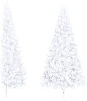 Vista 2 de CHARMMA Medio árbol de Navidad artificial con soporte blanco de 82.6 pulgadas de PVC-6.7 lbs