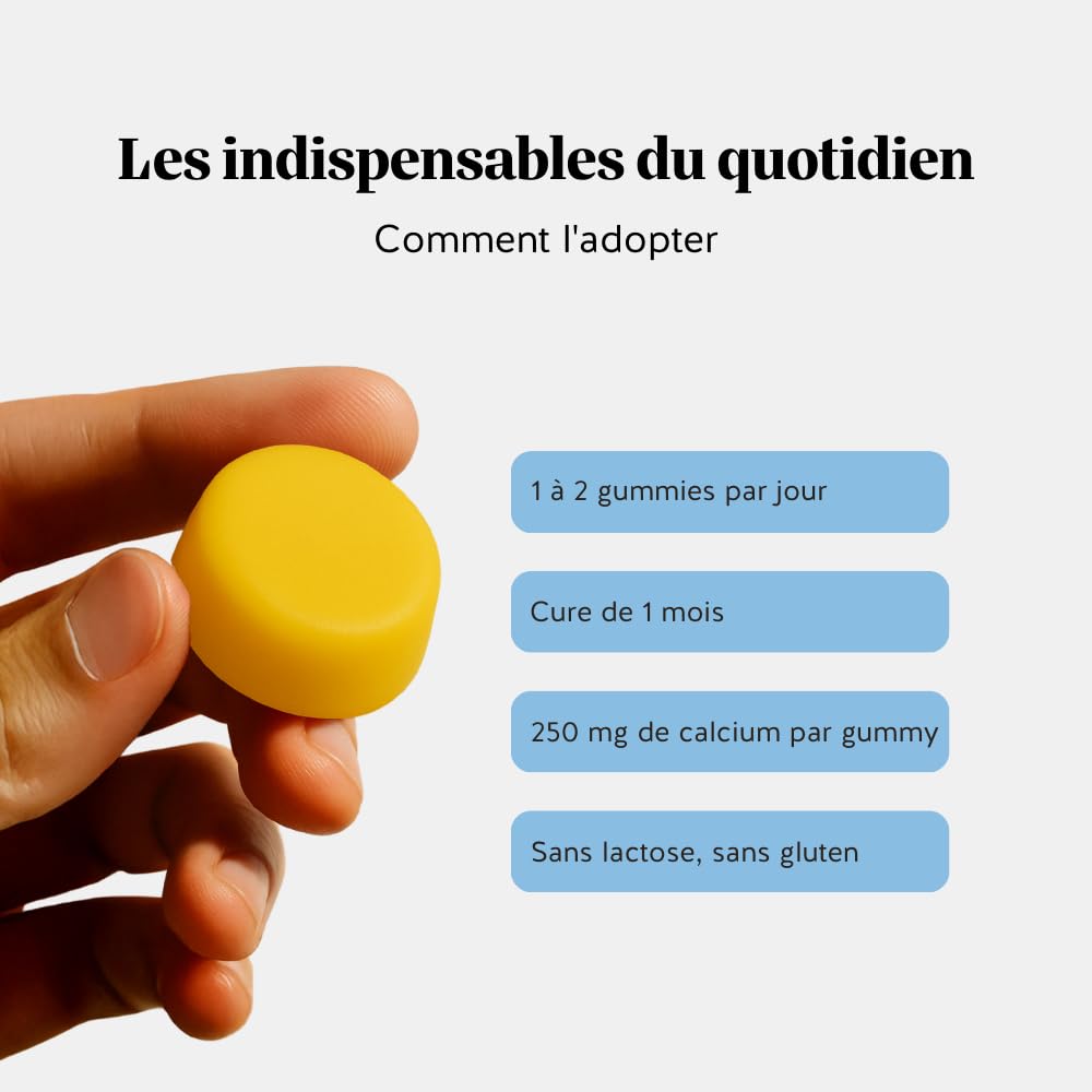 Gummies Calcium 500mg – Daily Essentials – Contribue à une Fonction Musculaire Normale et Maintien d’Os et de Dents Normaux – 30 Unités (1 Mois) – Vegan, Sans Sucre – Bears with Benefits