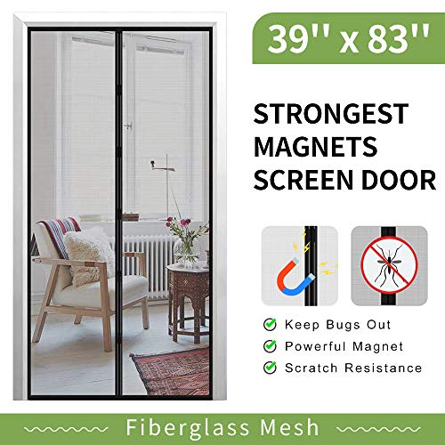 [Upgrade Version ] Magnetic Screen Door, IKSTAR Fiberglass Mesh Door Instant Closure