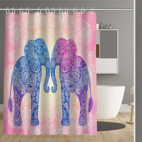 Rideau de douche éléphants en polyester lavable machine - 3