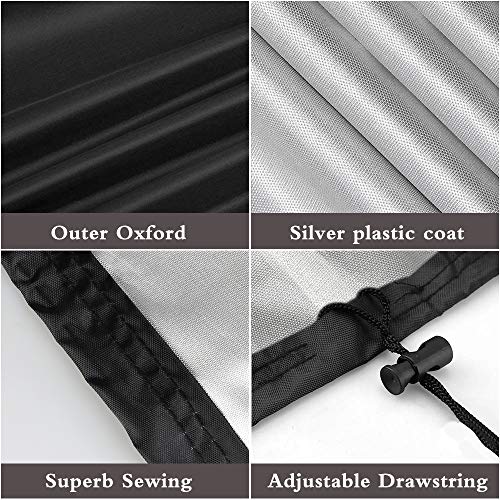 VEGKEY Grill Abdeckhaube, Grillabdeckung Wasserdicht BBQ Cover, BBQ Gasgrill Schutzhülle Haube Grill Abdeckplane 77cm x 67cm x 110cm (Schwarz) – Bild 4