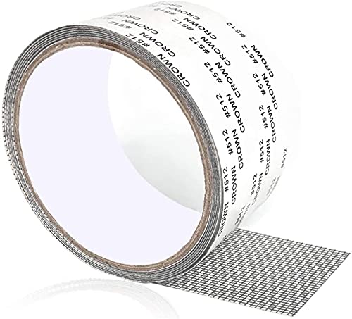 Ladruph DIY 網戸補修テープ 5cm*2m 網戸補修テープ 網戸補修シート 網戸マグネット 破れた網戸補修 メッシュタイプテープ 網戸パッチ繊維 蚊と小さい虫 避ける 防水 強粘着性 簡単で 手軽に使える 蚊帳 メッシュなどの破れ (グレー)