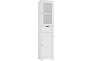 HORSTORS Bathroom Cabinet, Storage Cabinet with 2 Doors & 1 Drawer, Floor...