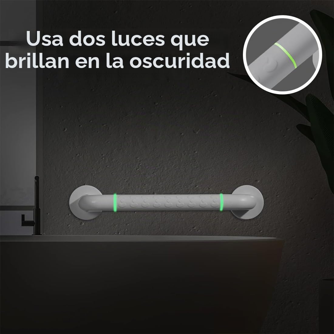 Barra De Baño De Acero Inoxidable De 40 Cm, Barra De Ducha, Barra De Baño Para Personas Mayores, Discapacitadas Y Niños, Blanco