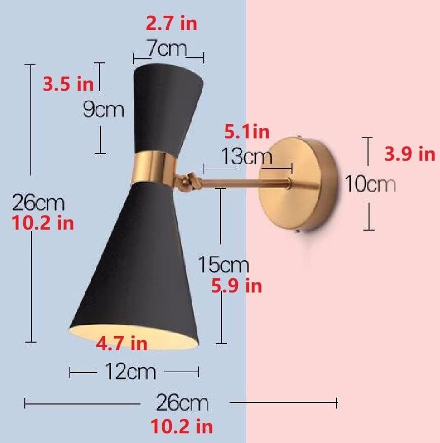Miniatura 2 de Juego de dos apliques de pared negros para interiores, funciona con pilas con control remoto, modernas lámparas de pared LED que funcionan con