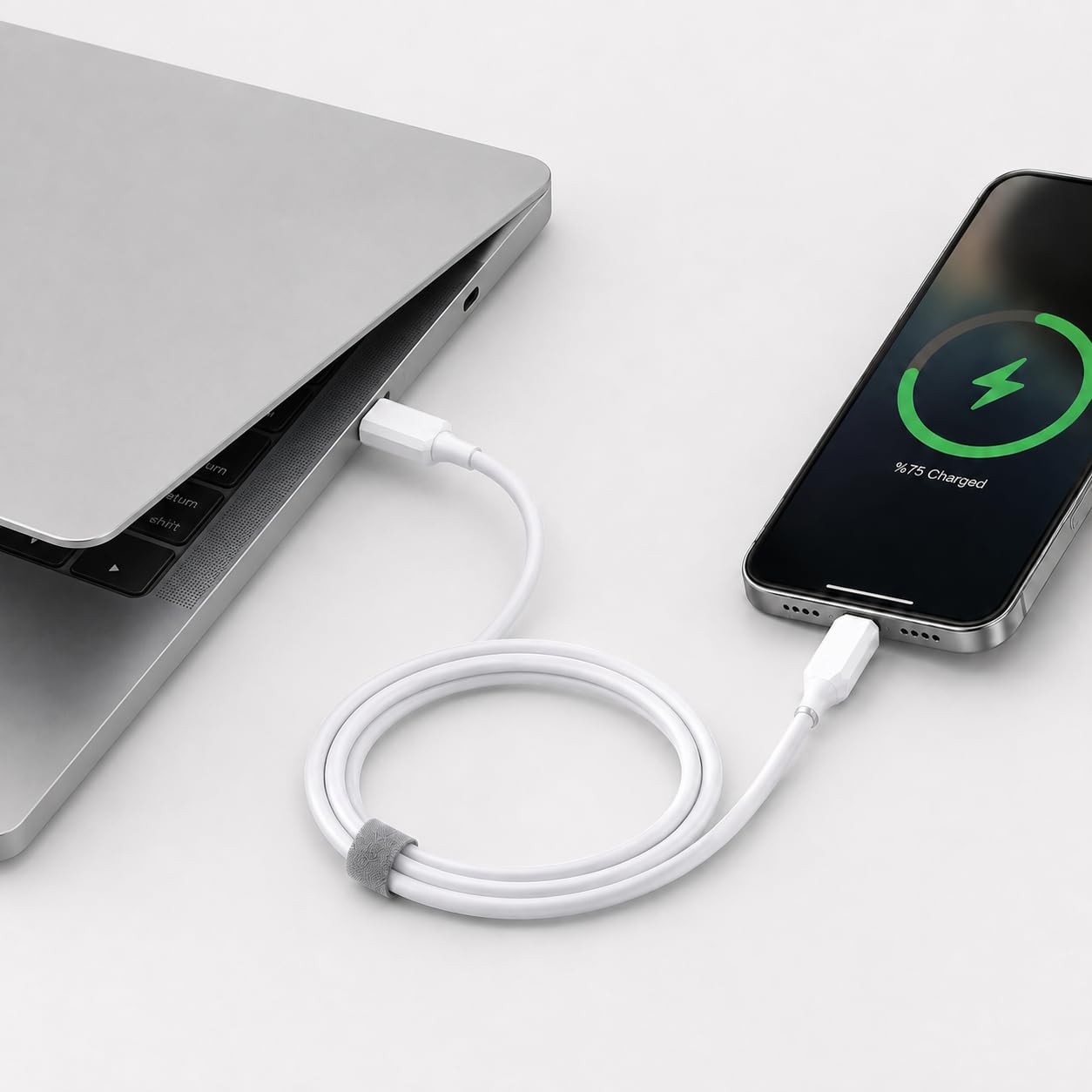 coverzone Type-C To Lightning Usb Kablo 1 Metre iPhone ile Uyumlu Şarj Data Kablosu Type-c Uçlu iPhone ile Uyumlu usb Kablo 1m
