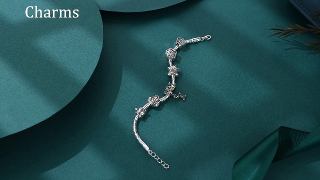 Bracciale Argento 925 Regolabile Con Ciondoli | Charm Fai Da Te Per Donna | Con Chiusura A Moschettone - Foto 3