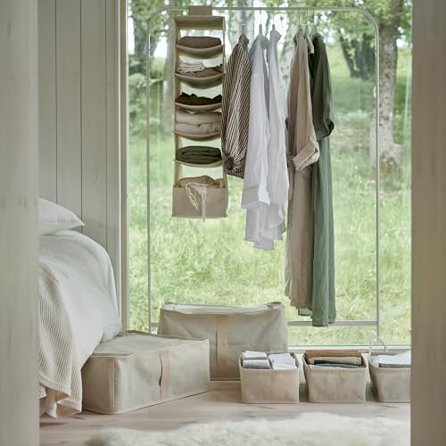Mallette de rangement PURRPINGLA grand format textile beige