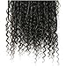 Pre-looped Crochet Locs with Human Hair Curls Dreadlocks Hair With Curly Human Hair End Soft Messy Boho Faux Locs for Women 22inch 72 Locs