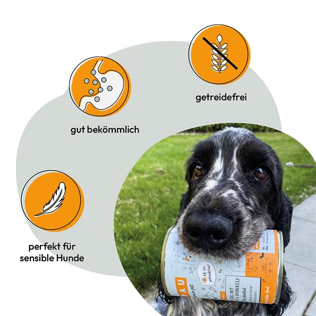 Grau – das Original – Nassfutter für Hunde - Geflügel mit Pastinake/Brokkoli, 1er Pack (1 x 200 g)