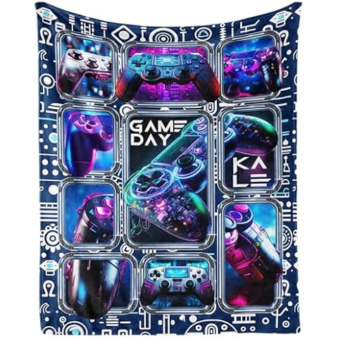 CaomeiWu Gaming Throw Blanket, 40"x50" Flannel Cool Gamer Themed Throw Cover