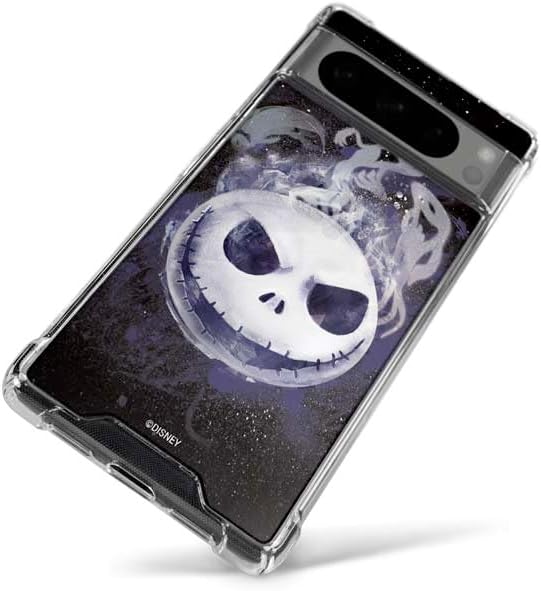 Skinit Clear Phone Case Compatible with Google Pixel 8 Pro - Officially Licensed Disney The Nightmare Before Christmas Jack Skellington Face Art Design