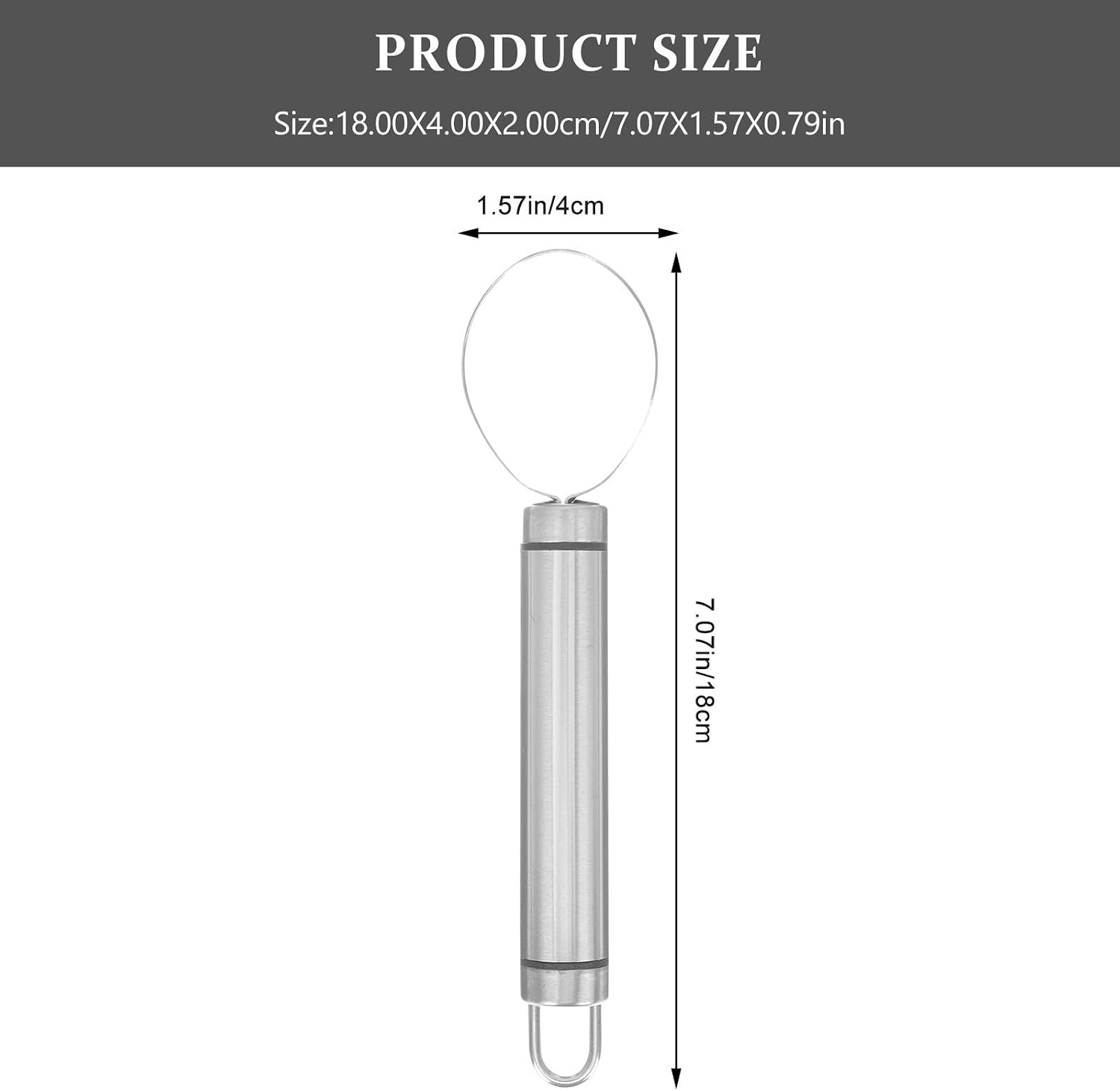 Stainless Steel Watermelon Scoop Cutter, Silver Fruit Slicer Tool