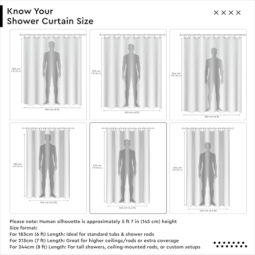 Image of Encasa XO Bathroom Shower Curtain 7 Feet with 10 Hooks | (55x83 in) Quick Dry Heavy Printed Polyester Fabric Bathroom Curtains Waterproof | Machine Washable, Mould & Mildew Resistant - Apple