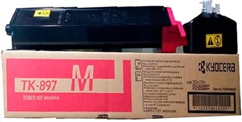 Kyocera Cartucho de tóner magenta modelo TK-897M 1T02K0BUS0 para uso con impresoras multifuncionales a color Kyocera FS-C8025MFP, FS-C8520MFP,