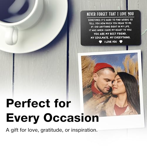 You Are My Everything Wallet Card – Engraved Love Note Keepsake, Anniversary, Wedding, Birthday, Valentine’s Day Gift for Someone Special3