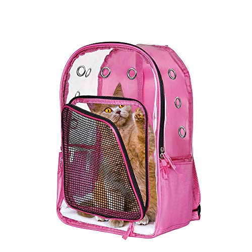 Lyn s Bolsa para Mascotas  Mochila pequeña para Gatos Perros  de Viaje para  Todo Transparente