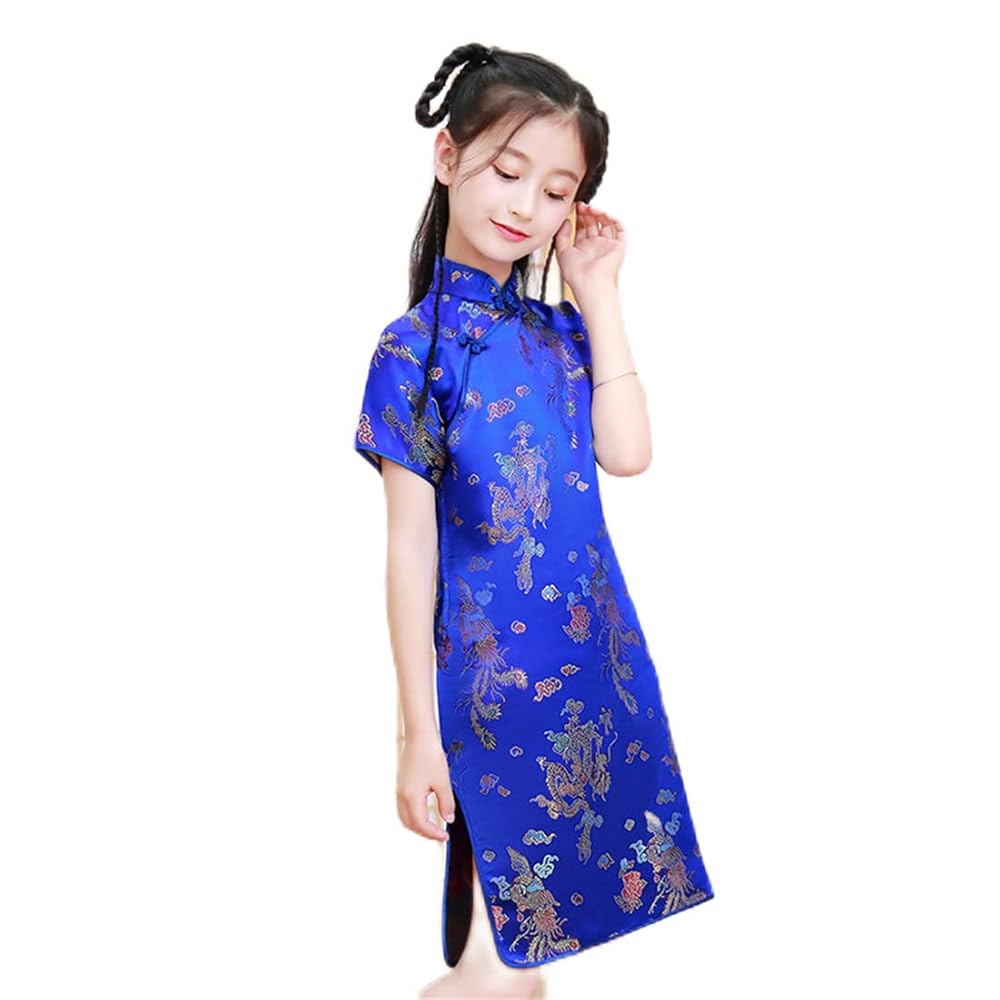 Amazon | [KOUKIDI] 子供チャイナドレス ロング 刺繍柄 キッズ
