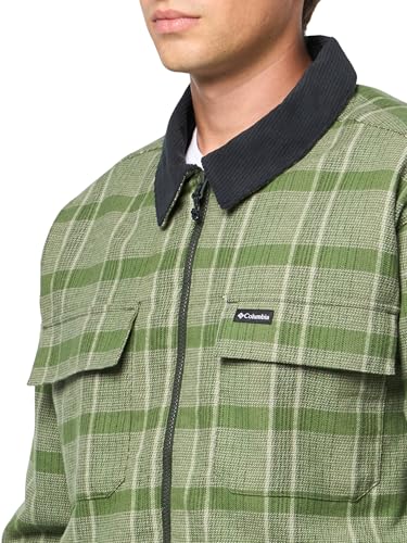 Columbia Men's Pitchstone Heavyweight Shirt Jacket, Greenscape/Black, Small3