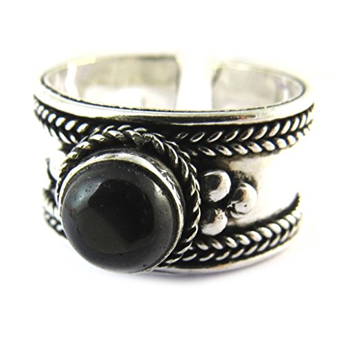 Les Trésors De Lily [N8121] - Ring 'Navajos' nero argento.