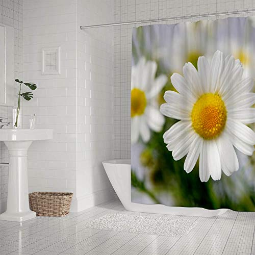 Rideau de douche imperméable camomille en polyester 168x183 cm